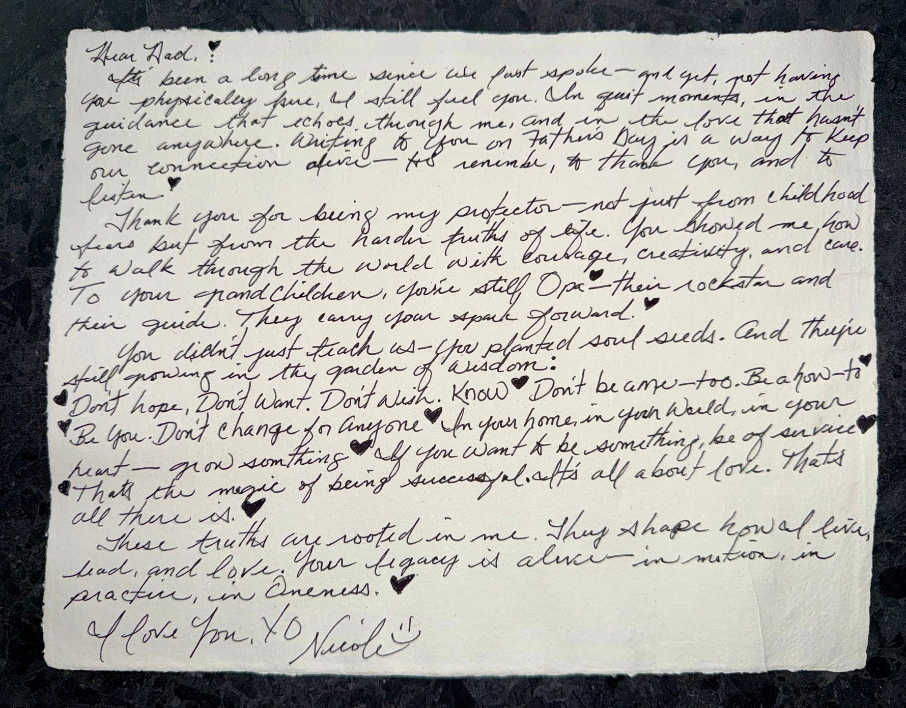 A Letter to My Father - By Nicole Rechelbacher