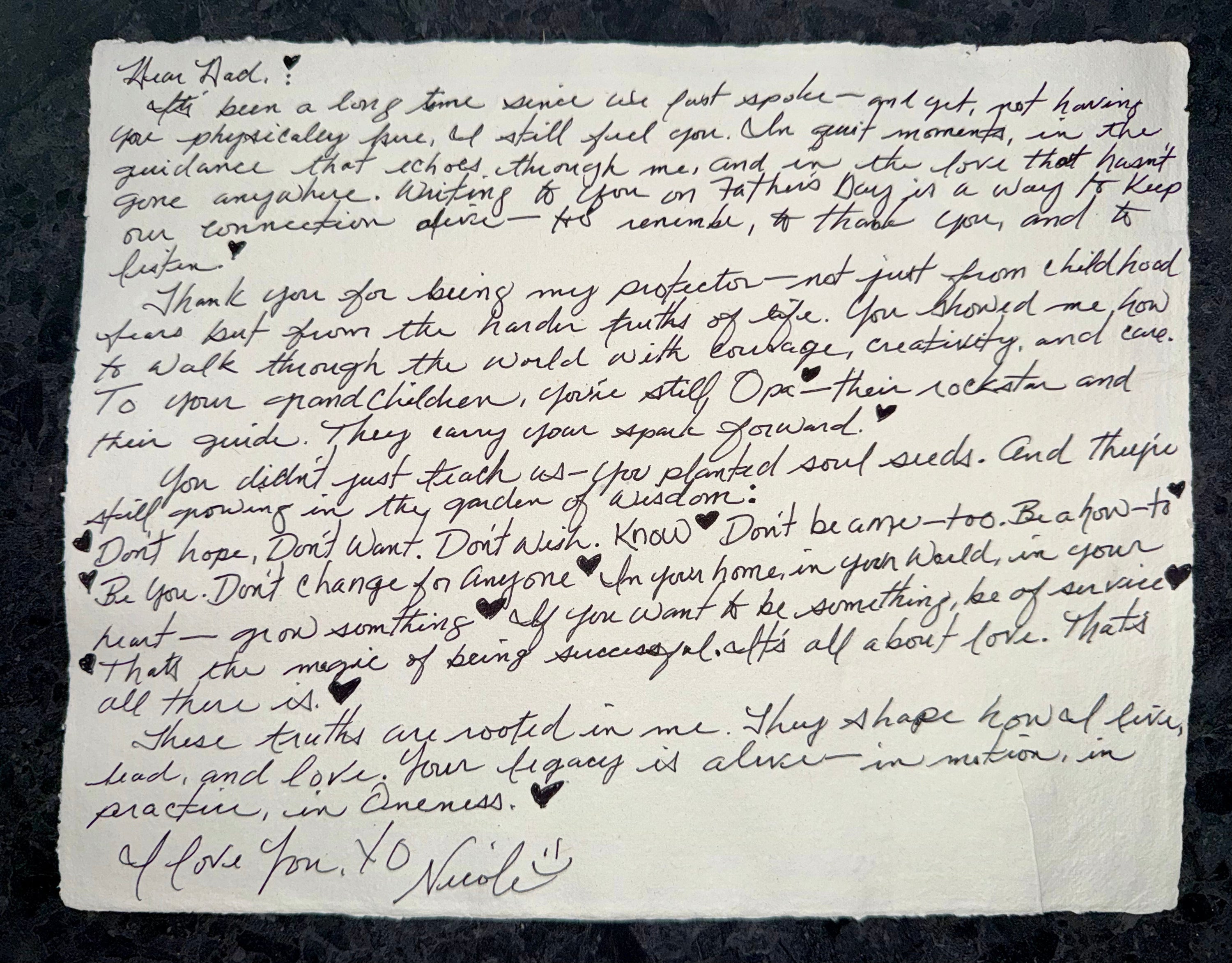 A Letter to My Father - By Nicole Rechelbacher
